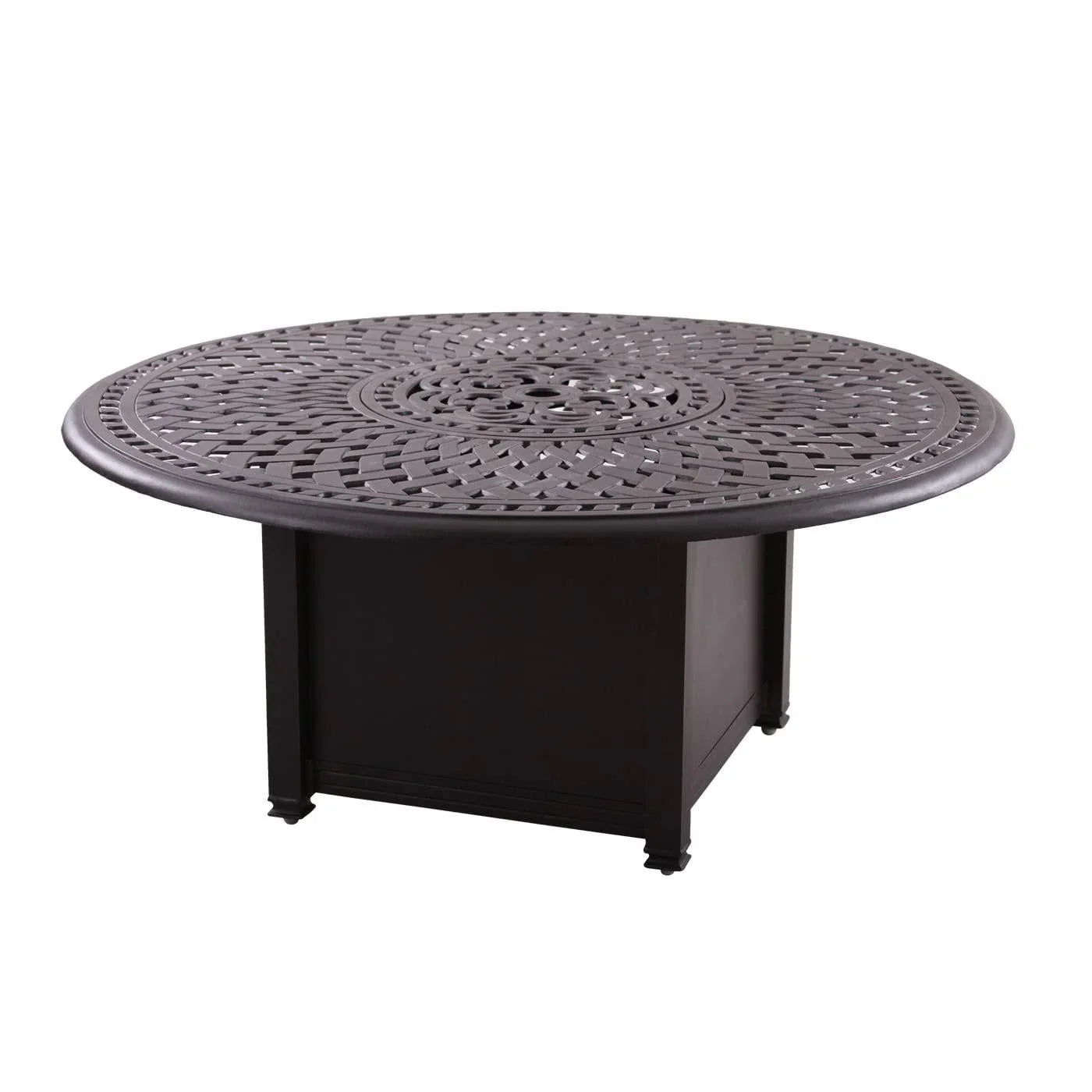 201060-Q-B-AB Round Propane Fire Pit Chat Table | Outdoor Coffee Tables 1