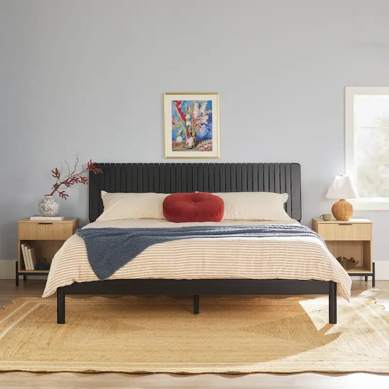 Modern King Bed with Slatted Headboard by Middlebrook Designs 29