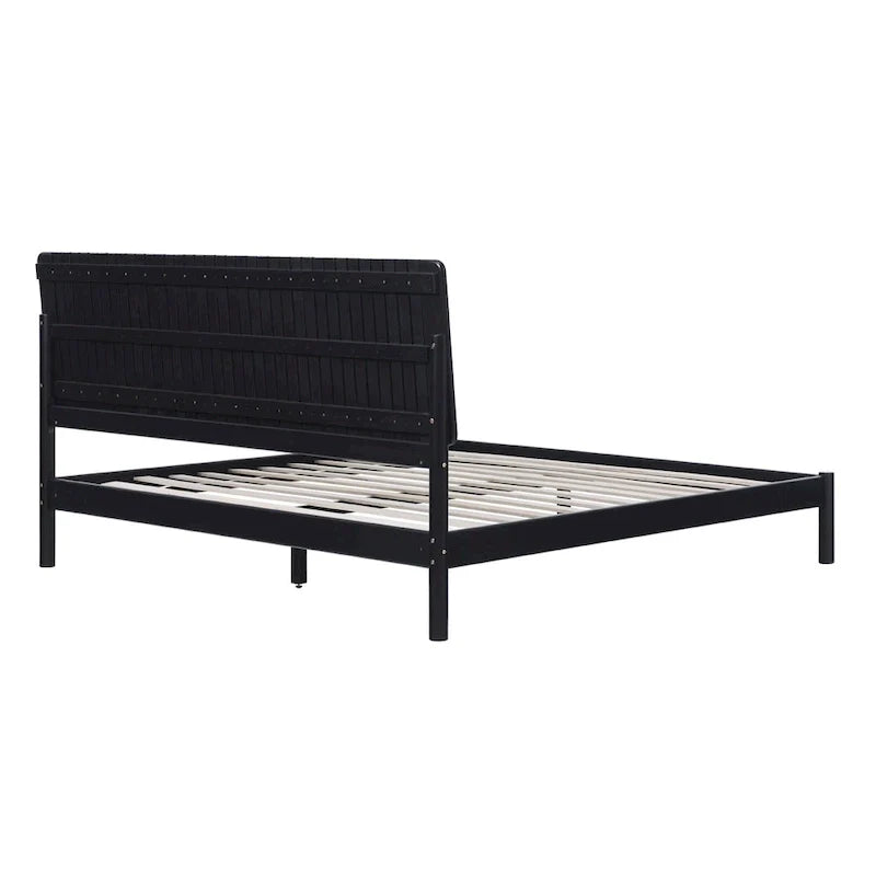 Modern King Bed with Slatted Headboard by Middlebrook Designs 12