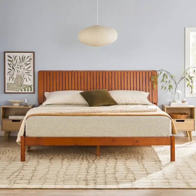 Modern King Bed with Slatted Headboard by Middlebrook Designs 16
