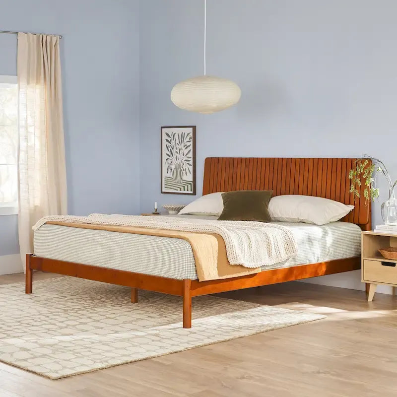 Modern King Bed with Slatted Headboard by Middlebrook Designs 17