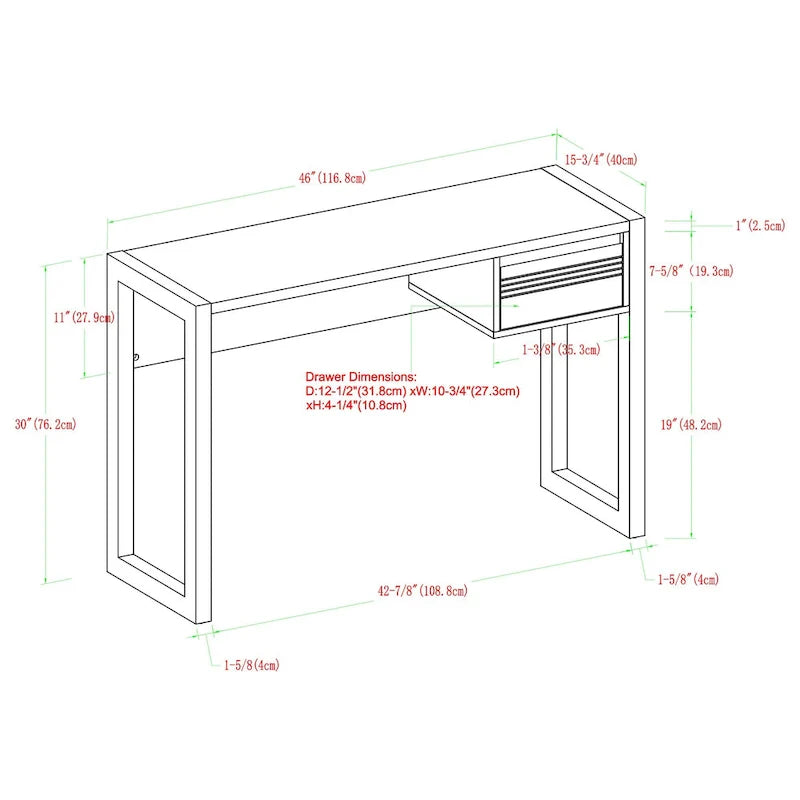 Two-Tone One-Drawer Writing Desk by Middlebrook 3