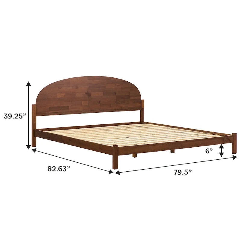 Solid Pine King Bed with Arched Headboard by Middlebrook Designs 7