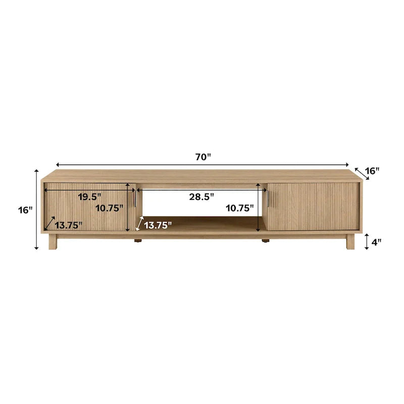 Middlebrook Designs Contemporary 70-Inch TV Stand with Fluted Doors 8