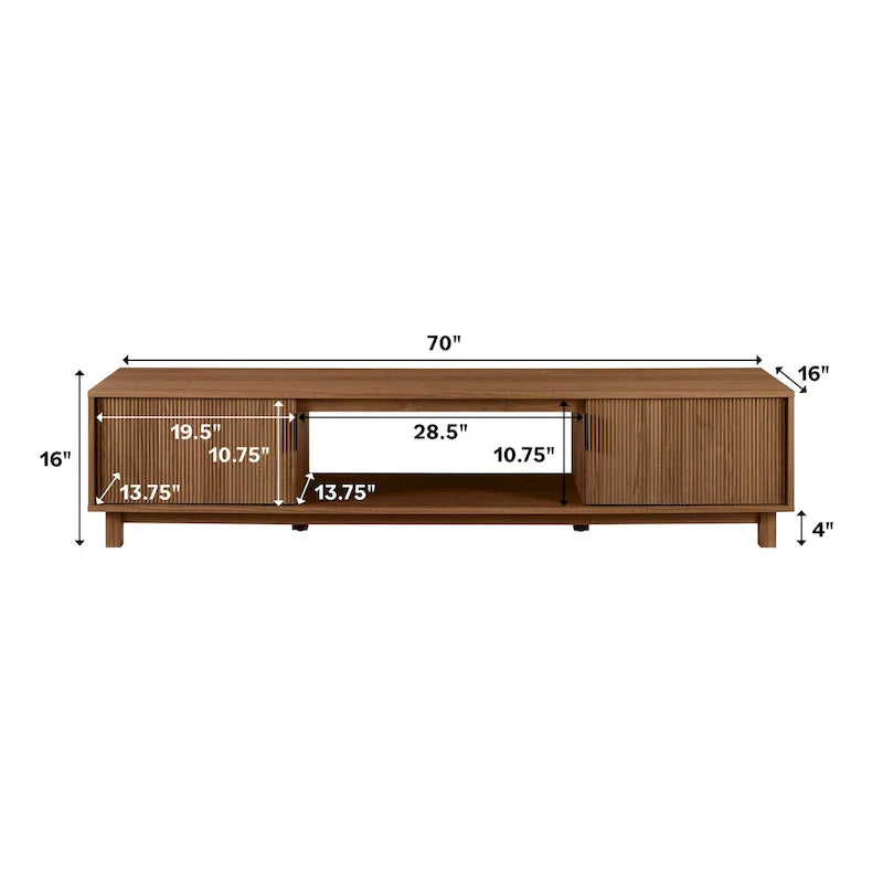 Middlebrook Designs Contemporary 70-Inch TV Stand with Fluted Doors 20