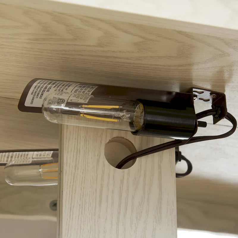 Illuminated Glass Curio Display Cabinet with Adjustable Shelves, Double Doors, and Drawer - Glass Wine Storage Solution 6
