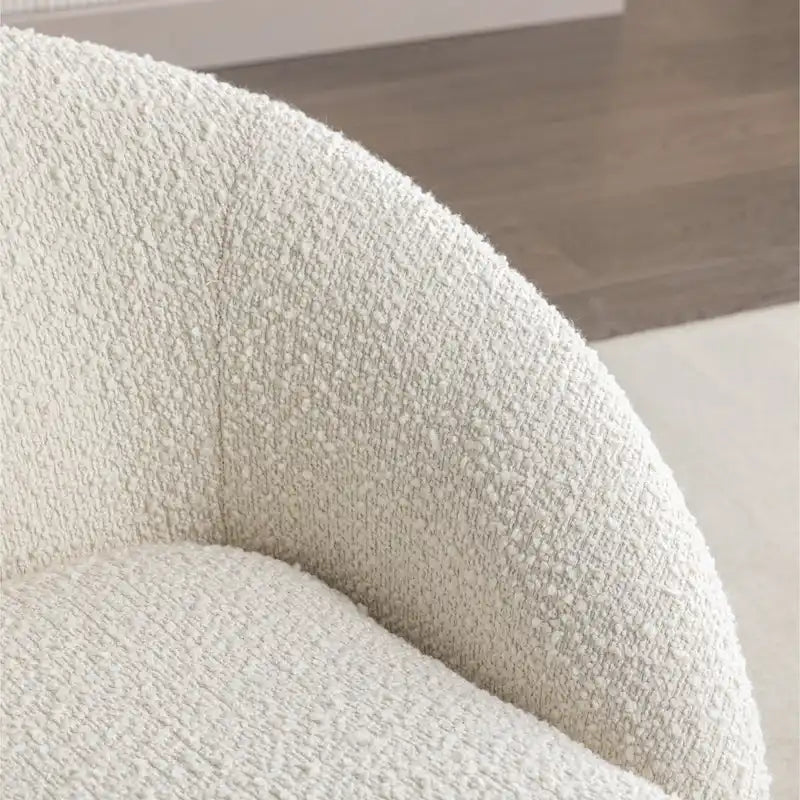 Swivel Base Barrel Chair with Boucle Upholstery - 31-Inch 8