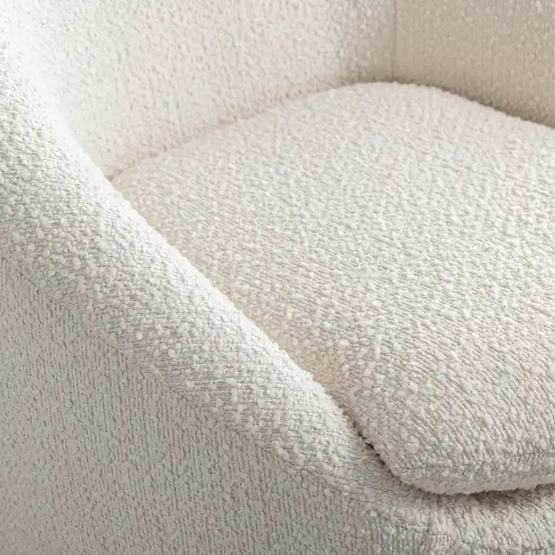 Swivel Base Barrel Chair with Boucle Upholstery - 31-Inch 9
