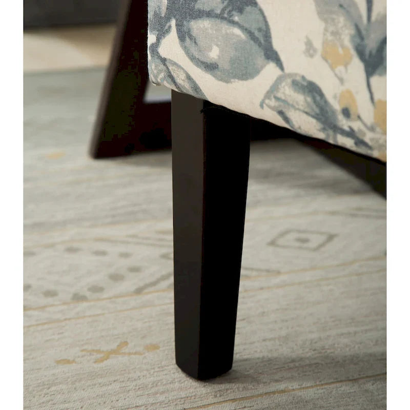 Blue Leaves 29.13 Upholstered Accent Chair featuring Wooden Legs 8
