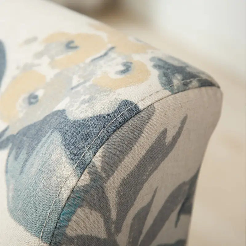 Blue Leaves 29.13 Upholstered Accent Chair featuring Wooden Legs 9