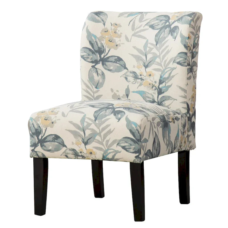 Blue Leaves 29.13 Upholstered Accent Chair featuring Wooden Legs 10