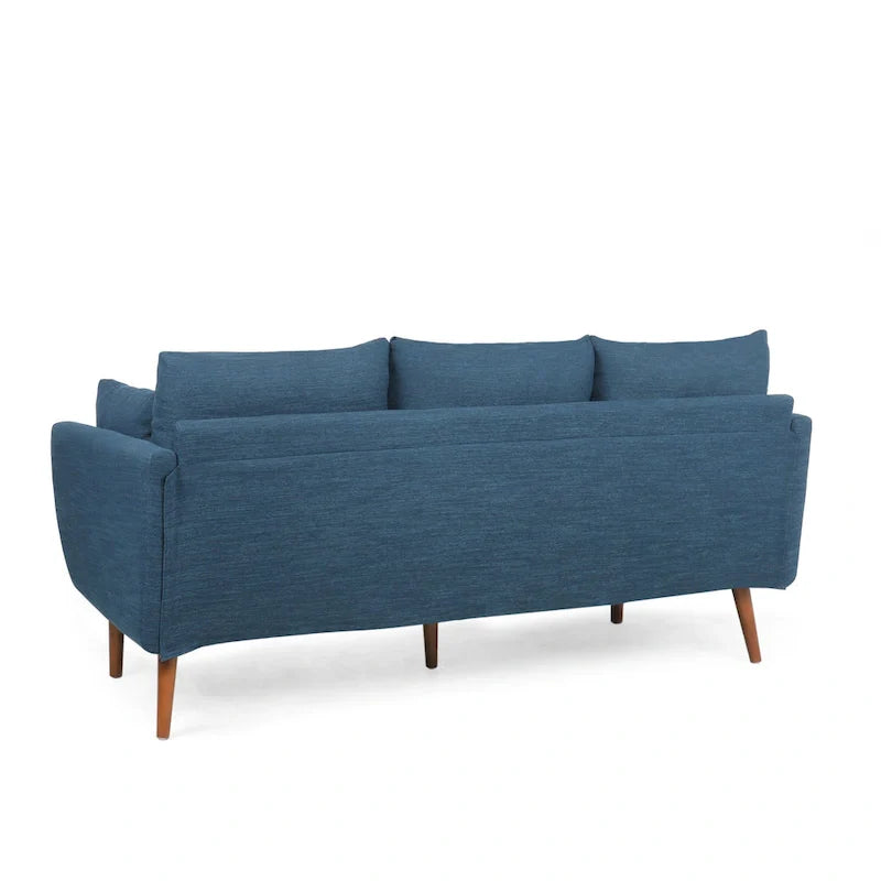 Contemporary 76.5-Inch 3-Seater Sofa with Birchwood Legs and Cushions 5