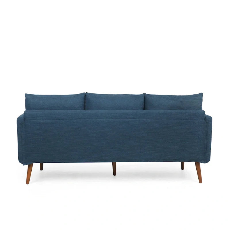 Contemporary 76.5-Inch 3-Seater Sofa with Birchwood Legs and Cushions 6