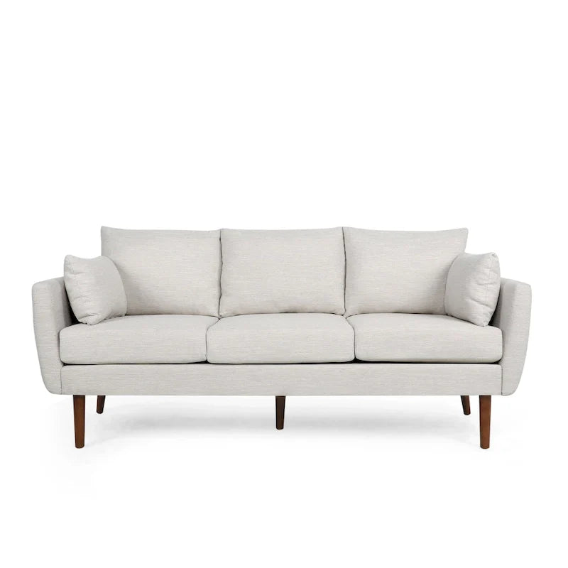 Contemporary 76.5-Inch 3-Seater Sofa with Birchwood Legs and Cushions 10