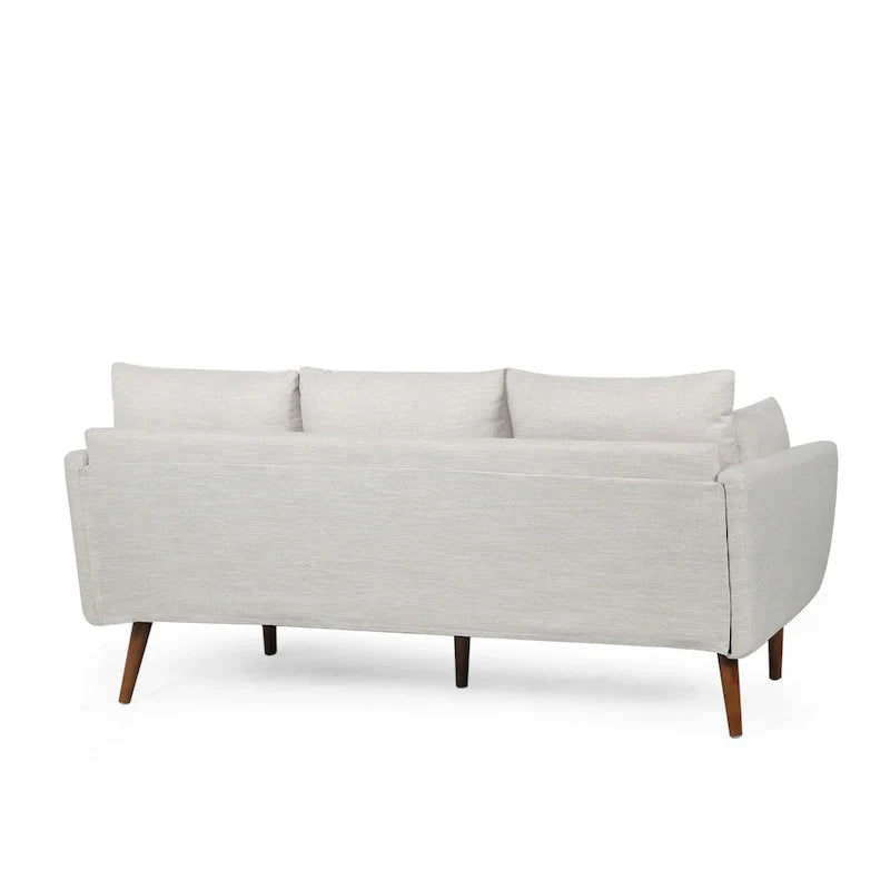 Contemporary 76.5-Inch 3-Seater Sofa with Birchwood Legs and Cushions 14