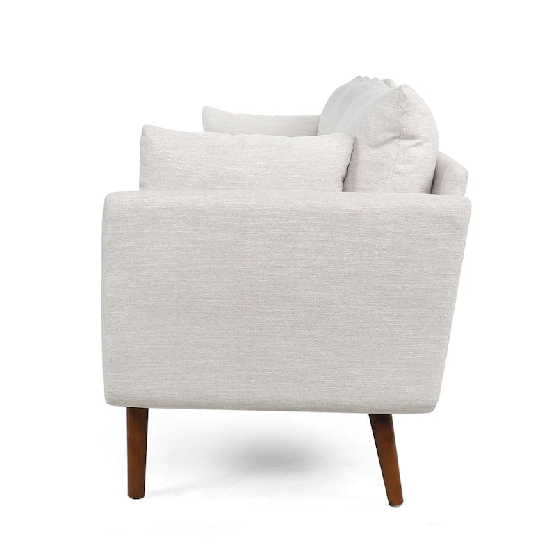 Contemporary 76.5-Inch 3-Seater Sofa with Birchwood Legs and Cushions 15