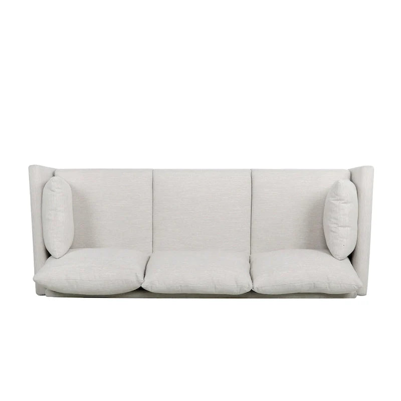Contemporary 76.5-Inch 3-Seater Sofa with Birchwood Legs and Cushions 16