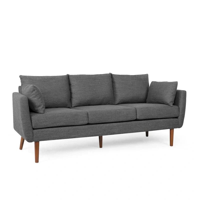 Contemporary 76.5-Inch 3-Seater Sofa with Birchwood Legs and Cushions 22