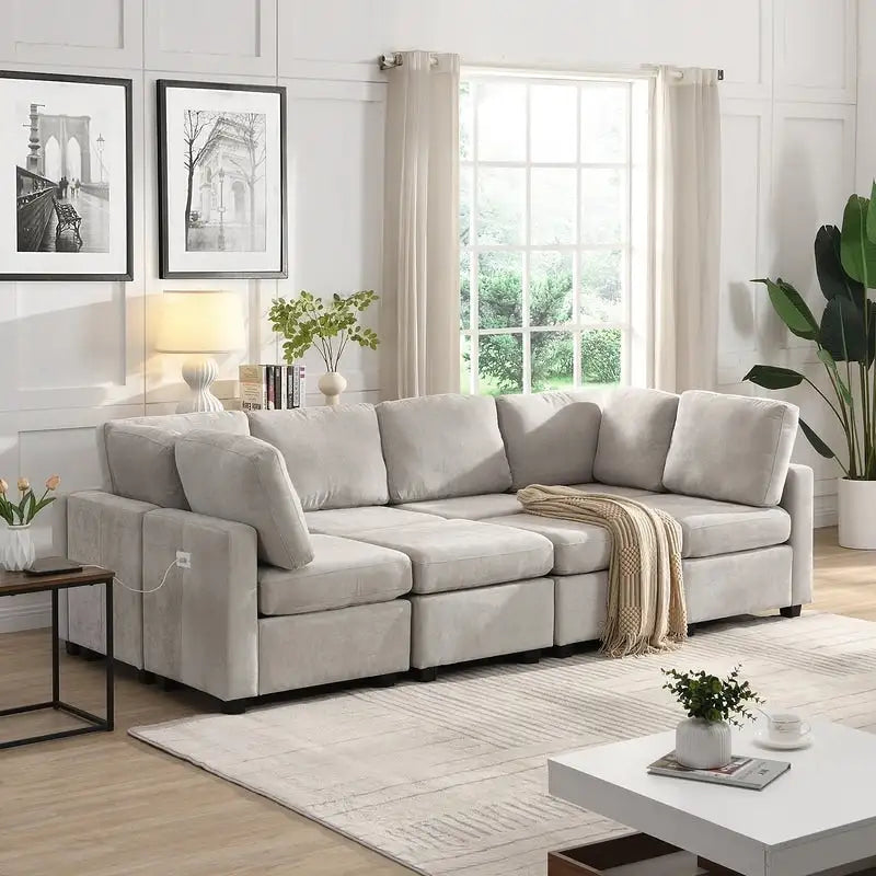103-Inch Convertible Sectional Sofa Bed 4