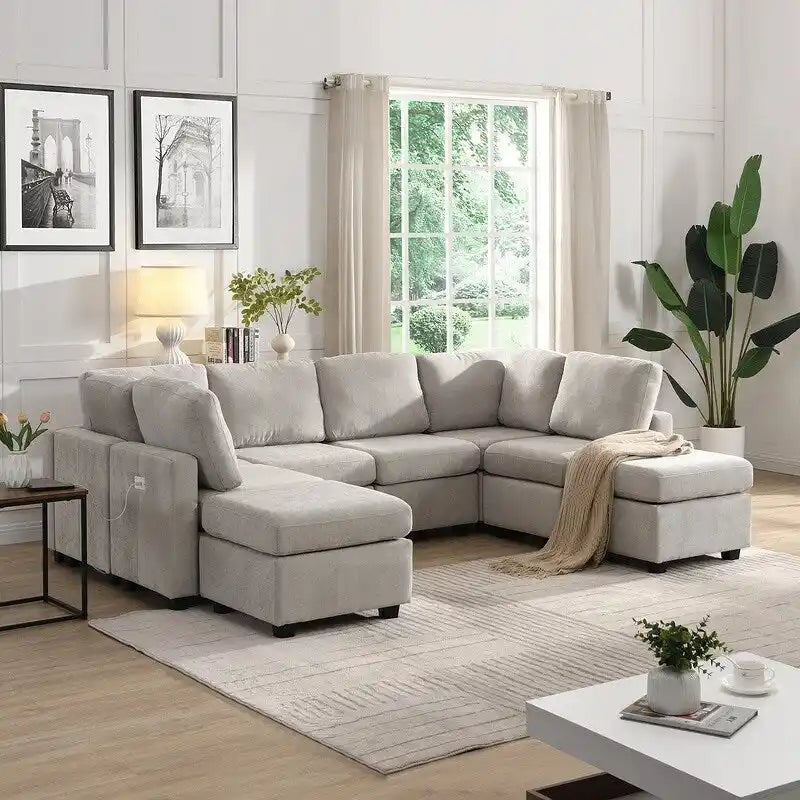 103-Inch Convertible Sectional Sofa Bed 6