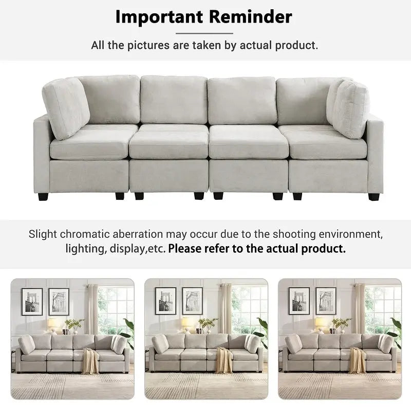 103-Inch Convertible Sectional Sofa Bed 15