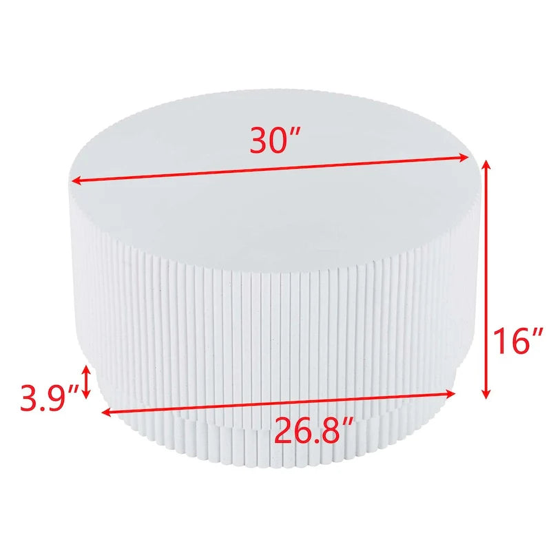 15.72-Inch Nordic H-Barrel Coffee Table - Simple Design for Indoor and Outdoor Use, Made from Durable Magnesium Oxide 17