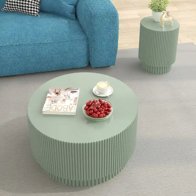 15.72-Inch Nordic H-Barrel Coffee Table - Simple Design for Indoor and Outdoor Use, Made from Durable Magnesium Oxide 22