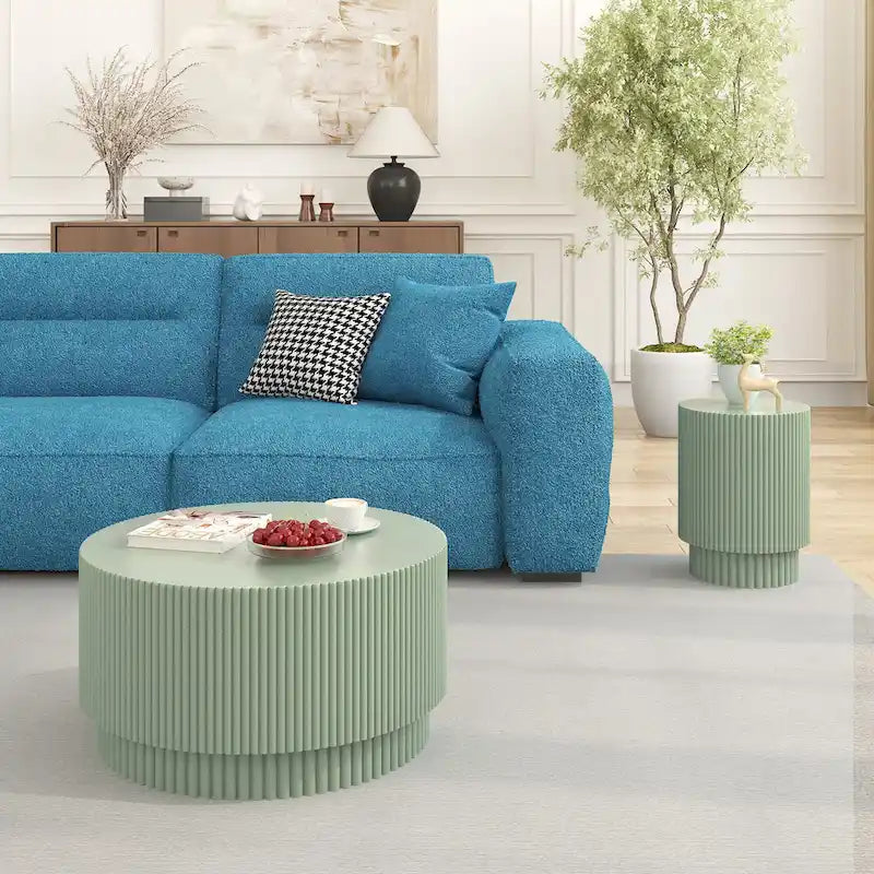 15.72-Inch Nordic H-Barrel Coffee Table - Simple Design for Indoor and Outdoor Use, Made from Durable Magnesium Oxide 23