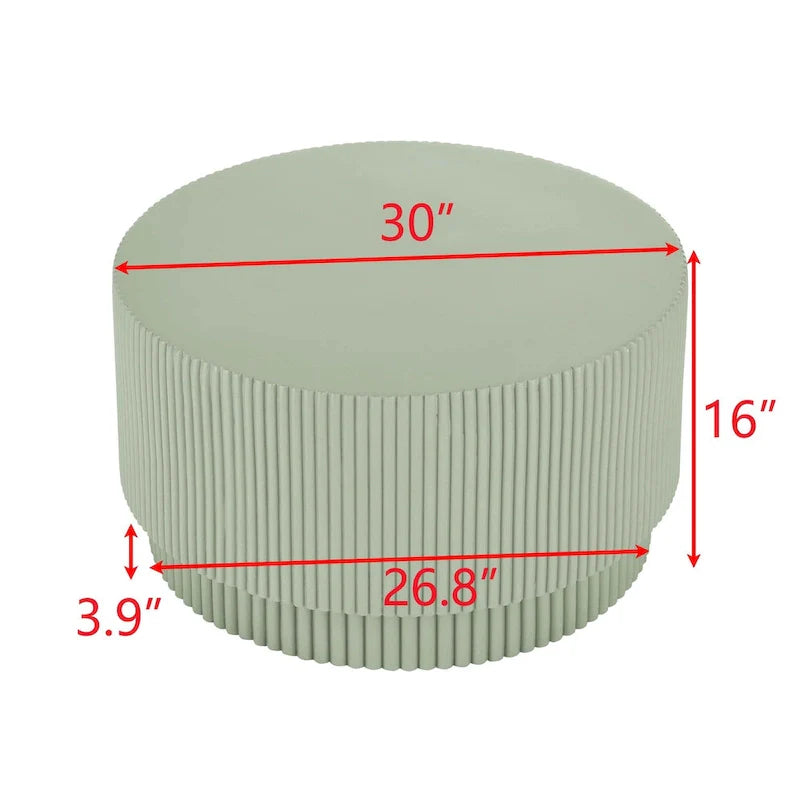 15.72-Inch Nordic H-Barrel Coffee Table - Simple Design for Indoor and Outdoor Use, Made from Durable Magnesium Oxide 34