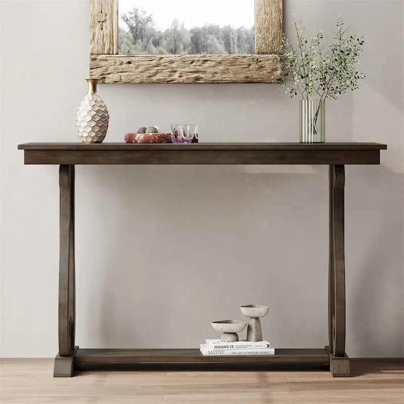 48-Inch Rustic Vintage Console Table - Farmhouse Entryway Furniture 6