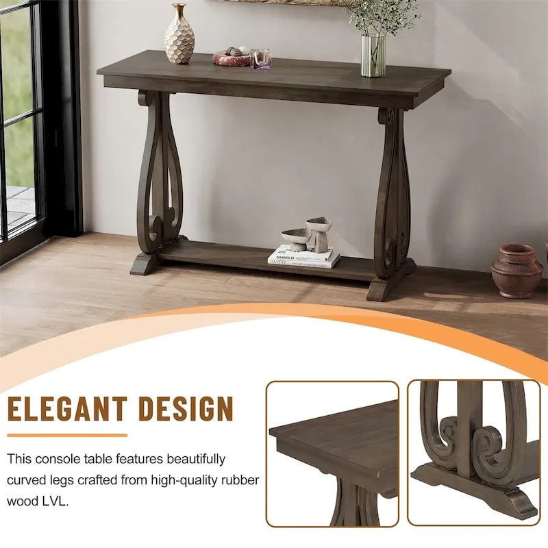 48-Inch Rustic Vintage Console Table - Farmhouse Entryway Furniture 8
