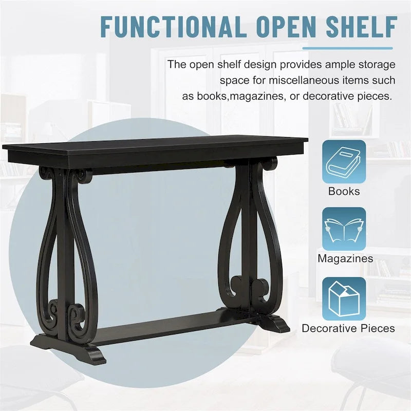 48-Inch Rustic Vintage Console Table - Farmhouse Entryway Furniture 15