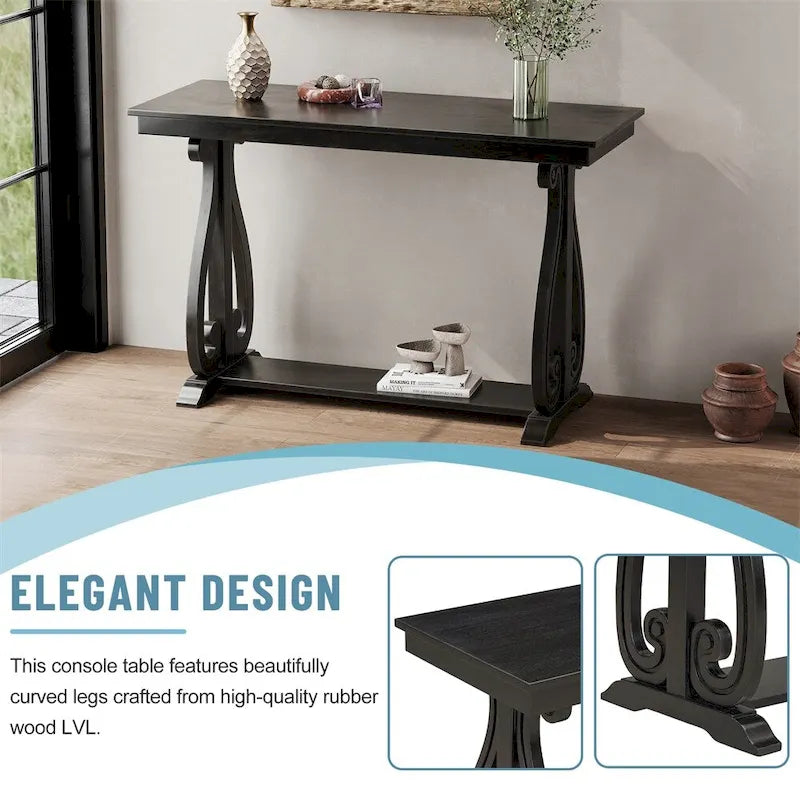 48-Inch Rustic Vintage Console Table - Farmhouse Entryway Furniture 17