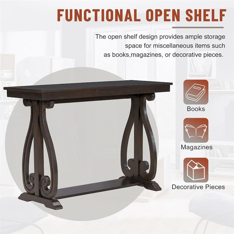 48-Inch Rustic Vintage Console Table - Farmhouse Entryway Furniture 23