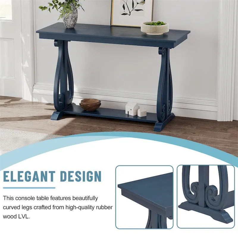 48-Inch Rustic Vintage Console Table - Farmhouse Entryway Furniture 32