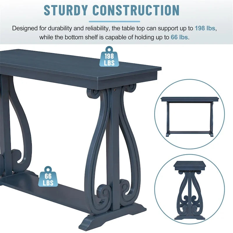 48-Inch Rustic Vintage Console Table - Farmhouse Entryway Furniture 33
