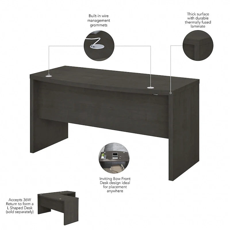 Bush Business Furniture Echo 60W Bow Front Desk 12
