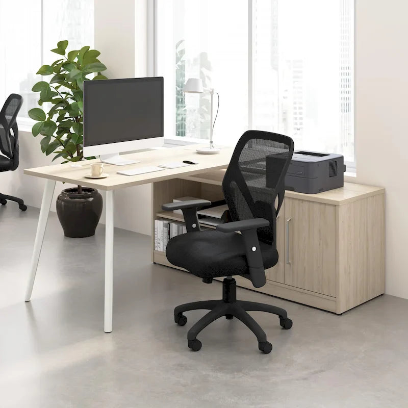 Bush Business Furniture Vista 60-Inch L-Shaped Desk with Storage Cabinet 16