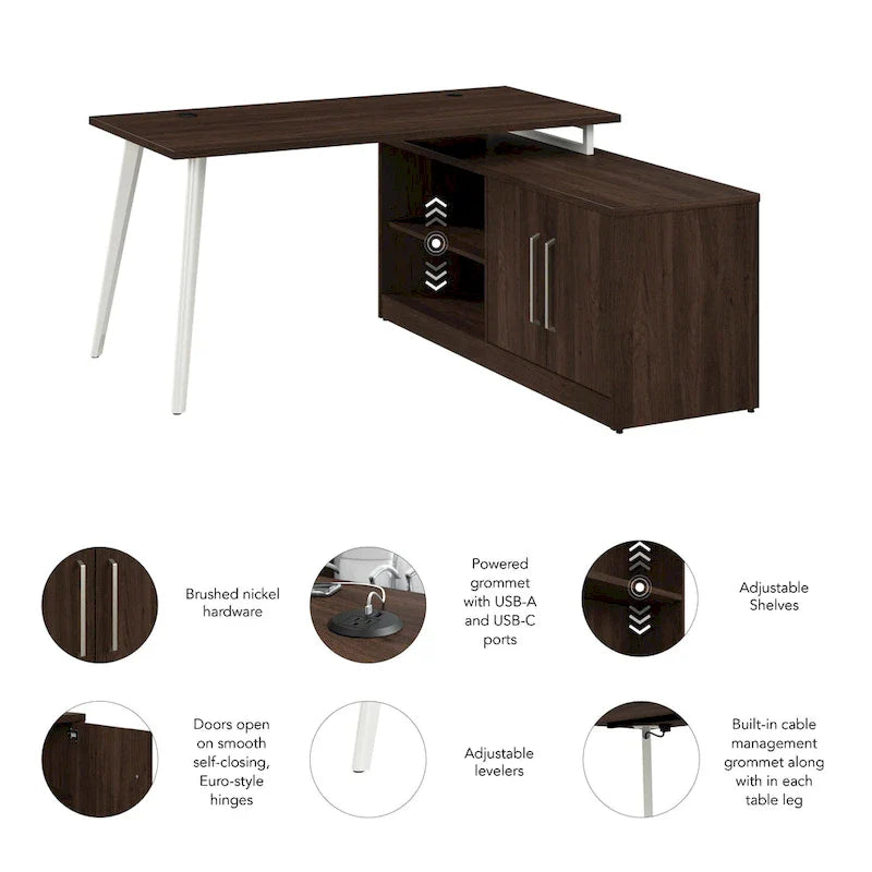 Bush Business Furniture Vista 60-Inch L-Shaped Desk with Storage Cabinet 7