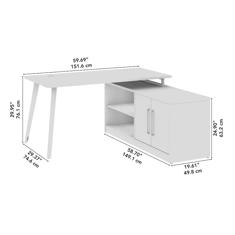 Bush Business Furniture Vista 60-Inch L-Shaped Desk with Storage Cabinet 8