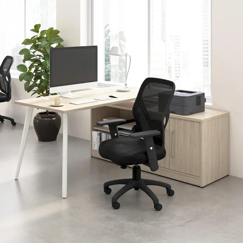 Bush Business Furniture Vista 60-Inch L-Shaped Desk with Storage Cabinet 9