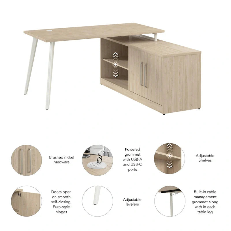 Bush Business Furniture Vista 60-Inch L-Shaped Desk with Storage Cabinet 15