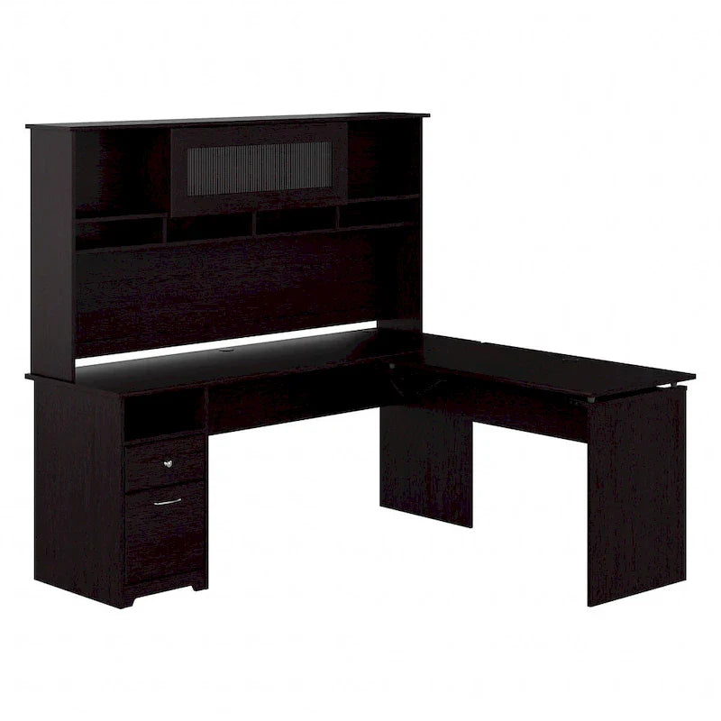 Bush Furniture 72W L-Shaped Sit-Stand Desk with Hutch - 3 Adjustable Positions 14