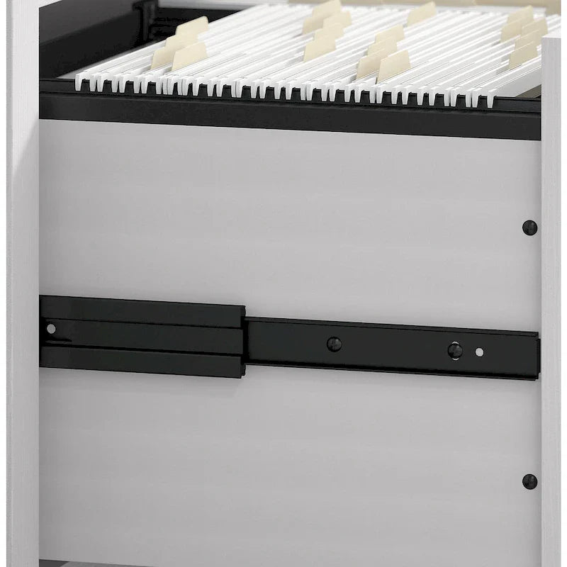 Bush Furniture Key West 60-Inch L-Shaped Desk with Rolling File Cabinet 19