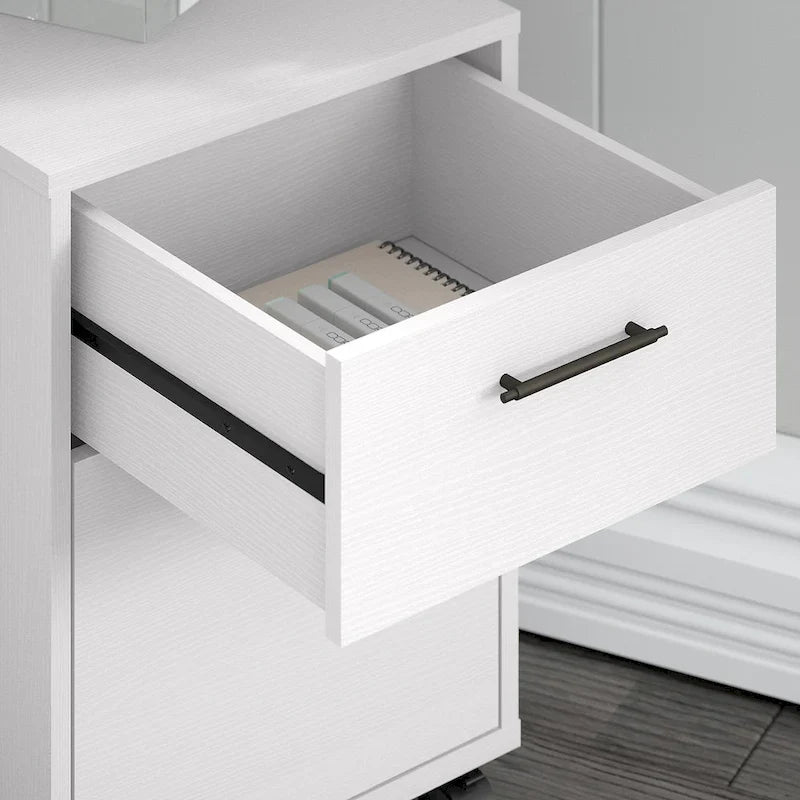 Bush Furniture Key West 60-Inch L-Shaped Desk with Rolling File Cabinet 20