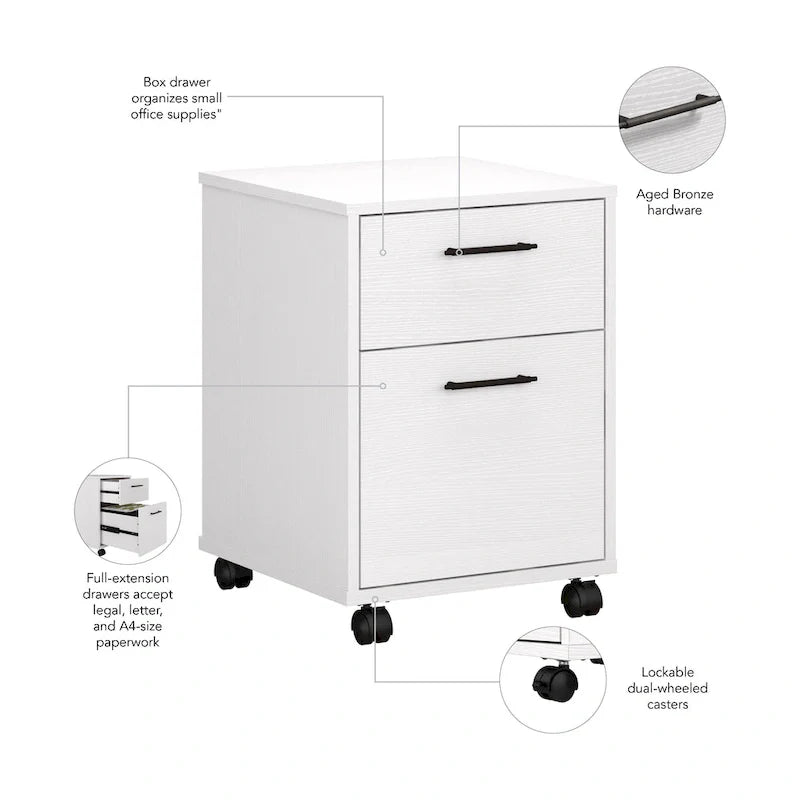 Bush Furniture Key West Mobile File Cabinet with 2 Drawers 2