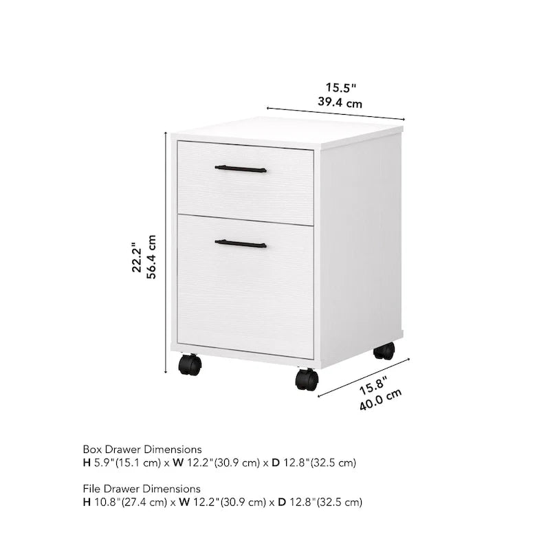 Bush Furniture Key West Mobile File Cabinet with 2 Drawers 3