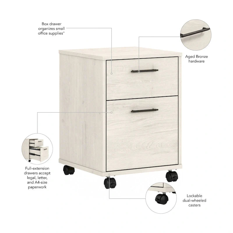 Bush Furniture Key West Mobile File Cabinet with 2 Drawers 7