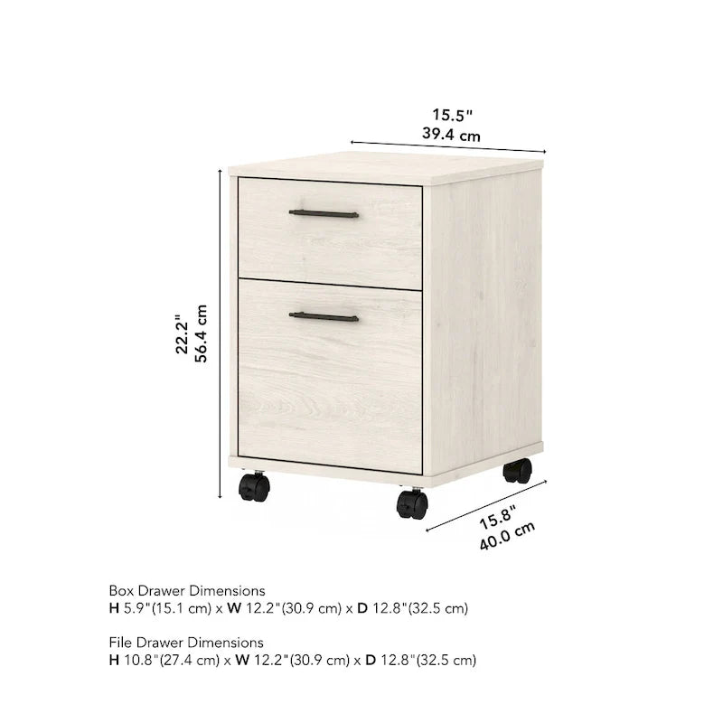 Bush Furniture Key West Mobile File Cabinet with 2 Drawers 8