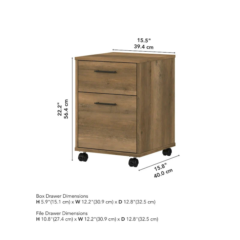 Bush Furniture Key West Mobile File Cabinet with 2 Drawers 15